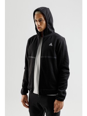 Airlife Engineered Hr Fleece I Erkek Tam Boy Fermuarlı ve Kapüşonlu Eşofman Takımı Siyah