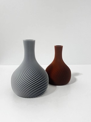 Modern Spiral Tasarım 3D Baskı Dekoratif Vazo – Minimal Masa Üstü Dekor – 2 Renk Seçenekli