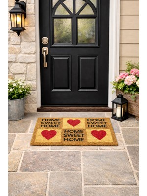 Esnature 45X70 cm Dijtal Baskı Güzel Evim Temalı Çok Amaçlı Iç ve Dış Kapı Paspası