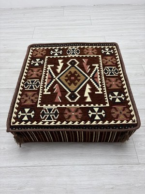 Bakırözü Home Anadolu Kahve Modeli Çökmeyen Süngerli Şark Köşesi Orta Sehpa (60 x 60 x 20 Cm)