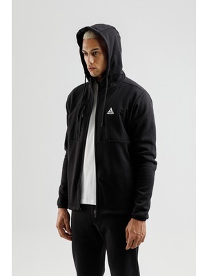 Airlife Engineered Zr Fleece I Erkek Tam Boy Fermuarlı ve Kapüşonlu Eşofman Takımı Siyah