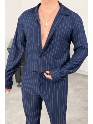 Kastrioti Old Money Çizgi Desenli Krep Kumaştan Gömlek