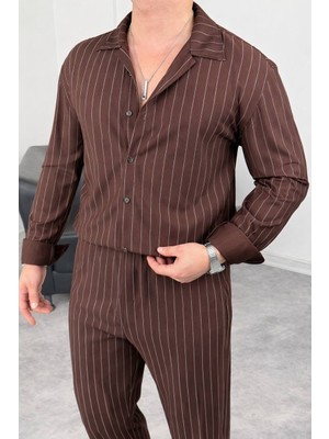 Kastrioti Old Money Çizgi Desenli Krep Kumaştan Gömlek