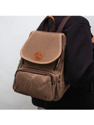 Gillario Design 04 Kanvas Kumaş - Deri Kadın Sırt Çantası