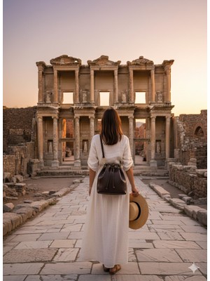 Byz - 4001 Kadın Omuz Çantası Kahve 24CMX26CMX13CM