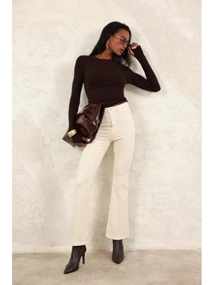 5in1Canpolat Naturel Full Likra Toparlayan Flare Jean 7578