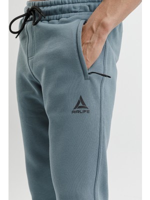 Airlife Fleece Erkek Içi Yünlü ve Düz Paçalı Eşofman Altı Haki