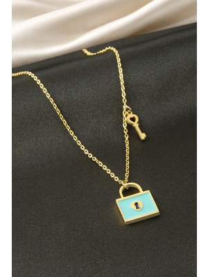 Tkçbj Anahtar Kilit Sedef Çelik Kolye Tkçbj