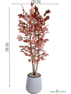 Yapay Çiçek Sitesi 3 Gövdeli Yapay Akçaağaç Ağacı 216 cm
