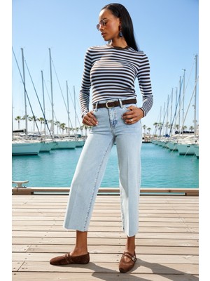 5in1Canpolat Açık Mavi Palazzo Cropped Jean