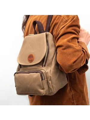 Gillario Design 04 Kanvas Kumaş - Deri Kadın Sırt Çantası