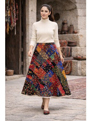 Tosbikotantik Kişiye Özel Tasarım Patchwork Pazen Etek