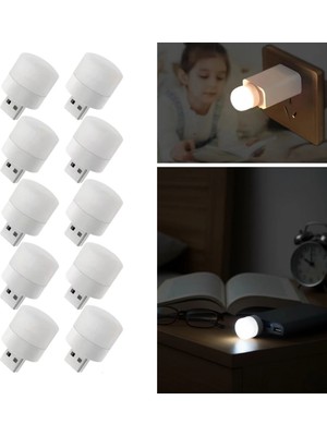 Mey İthalat Mey Ithalat®  USB Mini Top LED 10’lu Aydınlatma Seti – Sıcak Renkli Gece Ası, Enerji Tasarruflu Mikro LED Işıklar