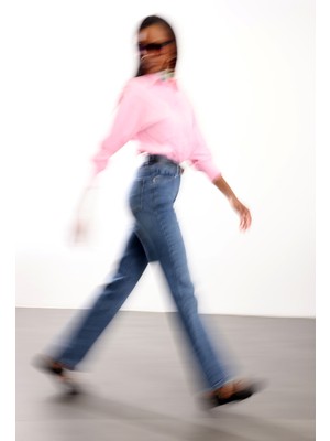 5in1Canpolat Mavi Kemerli Likralı Düz Kesim Jean 1001