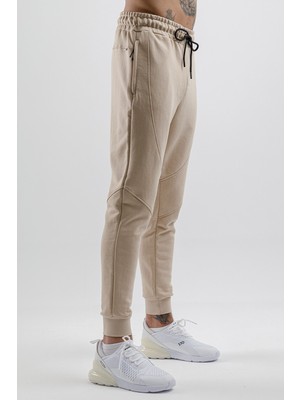 Airlife Fleece Erkek Içi Yünlü Hafif Slim Eşofman Altı Bej