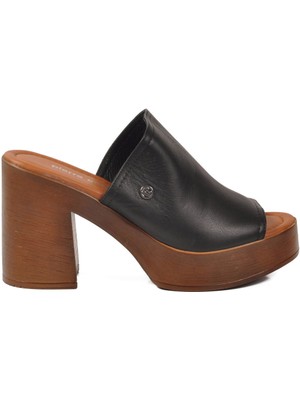 Pierre Cardin Siyah Kadın Topuklu Terlik PC-7235 Z