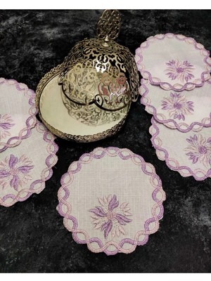 Çt Çeyizci Tekstil Sunumluk Peçete, Kokteyl Peçetesi, Kahve Yanı Sunumluk, Bardak Altlığı 6 Adet Sunum Peçetesi