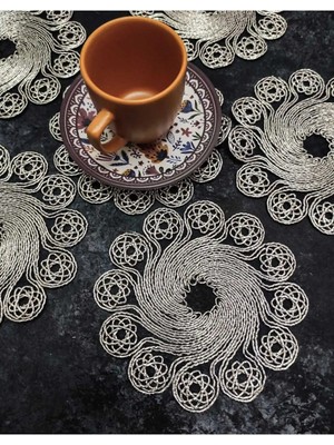 Çt Çeyizci Tekstil Sunumluk Peçete, Kokteyl Peçetesi, Kahve Yanı Sunumluk, Bardak Altlığı 6 Adet Sunum Peçetesi