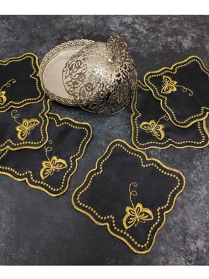 Çt Çeyizci Tekstil Sunumluk Peçete, Kokteyl Peçetesi, Kahve Yanı Sunumluk, Bardak Altlığı 6 Adet Sunum Peçetesi