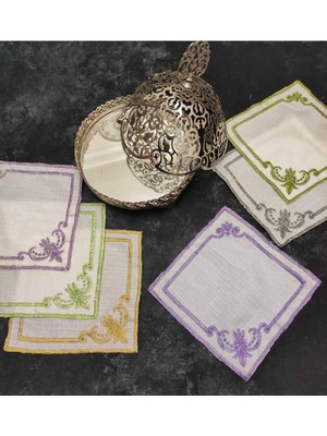 Çt Çeyizci Tekstil Sunumluk Peçete, Kokteyl Peçetesi, Kahve Yanı Sunumluk, Bardak Altlığı 6 Adet Sunum Peçetesi