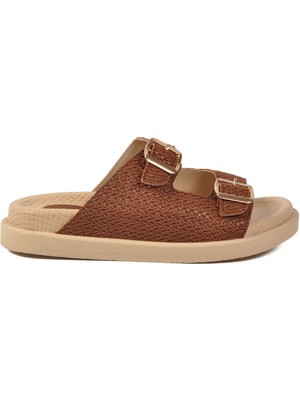 Pierre Cardin Taba Çift Bantlı Hafif Kadın Terlik PC-54687 Z