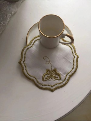 Çt Çeyizci Tekstil Sunumluk Peçete, Kokteyl Peçetesi, Kahve Yanı Sunumluk, Bardak Altlığı 6 Adet Sunum Peçetesi