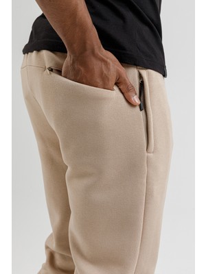 Airlife Sportswear Erkek Hafif Slim ve Ribana Paçalı Alt Bej