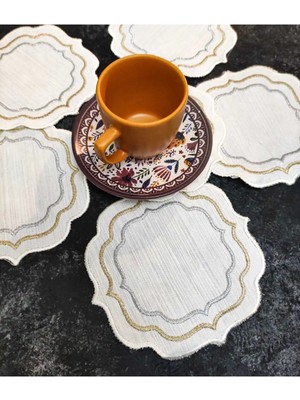 Çt Çeyizci Tekstil Sunumluk Peçete, Kokteyl Peçetesi, Kahve Yanı Sunumluk, Bardak Altlığı 6 Adet Sunum Peçetesi