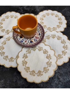 Çt Çeyizci Tekstil Sunumluk Peçete, Kokteyl Peçetesi, Kahve Yanı Sunumluk, Bardak Altlığı 6 Adet Sunum Peçetesi