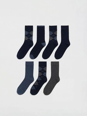 LC Waikiki Karışık Desenli Erkek Soket Çorap 7'li Paket