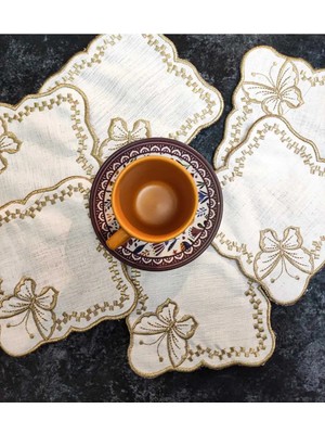Çt Çeyizci Tekstil Sunumluk Peçete, Kokteyl Peçetesi, Kahve Yanı Sunumluk, Bardak Altlığı 6 Adet Sunum Peçetesi