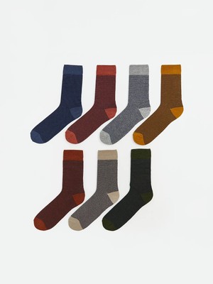 LC Waikiki Karışık Çizgili Erkek Soket Çorap 7'li