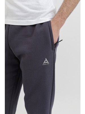 Airlife Sportswear Erkek Hafif Slim ve Ribana Paçalı Alt Smoked