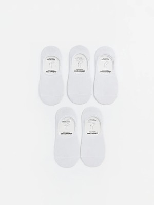 LC Waikiki Beyaz Bambu Erkek Babet Çorap 5'li