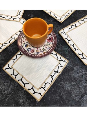 Çt Çeyizci Tekstil Sunumluk Peçete, Kokteyl Peçetesi, Kahve Yanı Sunumluk, Bardak Altlığı 6 Adet Sunum Peçetesi