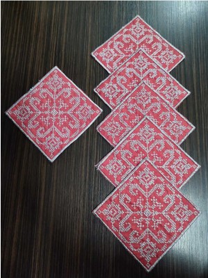 Çt Çeyizci Tekstil Sunumluk Peçete, Kokteyl Peçetesi, Kahve Yanı Sunumluk, Bardak Altlığı 6 Adet Sunum Peçetesi