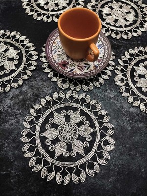 Çt Çeyizci Tekstil Sunumluk Peçete, Kokteyl Peçetesi, Kahve Yanı Sunumluk, Bardak Altlığı 6 Adet Sunum Peçetesi