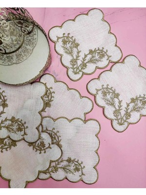 Çt Çeyizci Tekstil Sunumluk Peçete, Kokteyl Peçetesi, Kahve Yanı Sunumluk, Bardak Altlığı 6 Adet Sunum Peçetesi