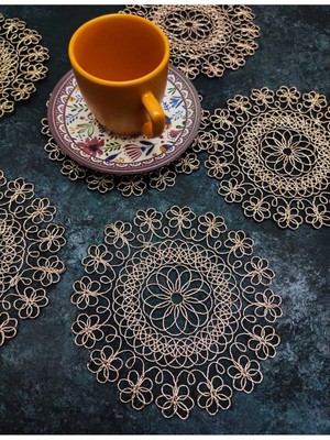 Çt Çeyizci Tekstil Sunumluk Peçete, Kokteyl Peçetesi, Kahve Yanı Sunumluk, Bardak Altlığı 6 Adet Sunum Peçetesi