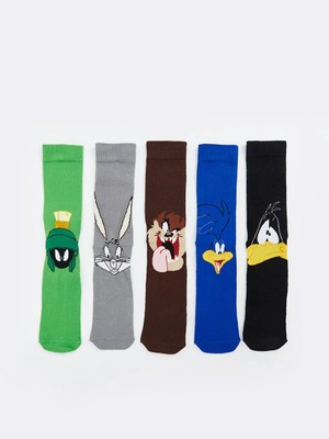 LC Waikiki Karışık Looney Tunes Baskılı Erkek Soket Çorap 5'li