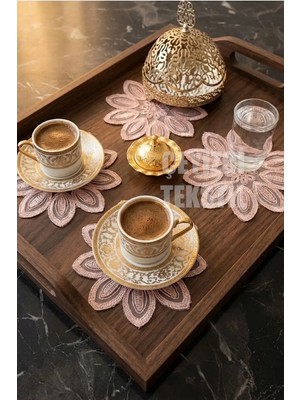 Çt Çeyizci Tekstil Sunumluk Peçete, Kokteyl Peçetesi, Kahve Yanı Sunumluk, Bardak Altlığı 6 Adet Sunum Peçetesi