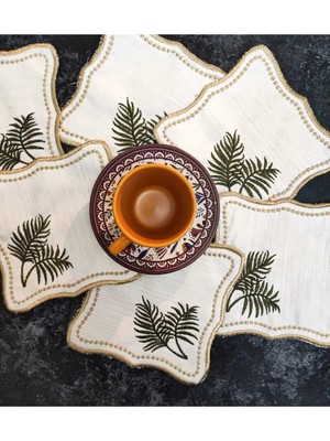 Çt Çeyizci Tekstil Sunumluk Peçete, Kokteyl Peçetesi, Kahve Yanı Sunumluk, Bardak Altlığı 6 Adet Sunum Peçetesi