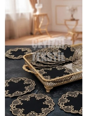 Çt Çeyizci Tekstil Sunumluk Peçete, Kokteyl Peçetesi, Kahve Yanı Sunumluk, Bardak Altlığı 6 Adet Sunum Peçetesi