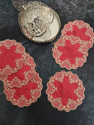 Çt Çeyizci Tekstil Sunumluk Peçete, Kokteyl Peçetesi, Kahve Yanı Sunumluk, Bardak Altlığı 6 Adet Sunum Peçetesi