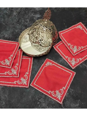 Çt Çeyizci Tekstil Sunumluk Peçete, Kokteyl Peçetesi, Kahve Yanı Sunumluk, Bardak Altlığı 6 Adet Sunum Peçetesi