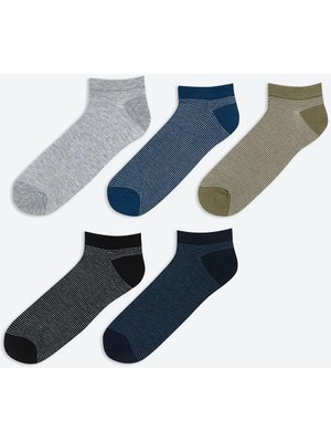 LC Waikiki Karışık Çizgili Erkek Patik Çorap 5'li