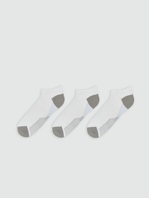 LC Waikiki Beyaz Renk Bloklu Erkek Patik Çorap 3'lü