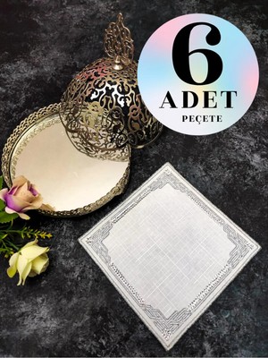 Çt Çeyizci Tekstil Sunumluk Peçete, Kokteyl Peçetesi, Kahve Yanı Sunumluk, Bardak Altlığı 6 Adet Sunum Peçetesi