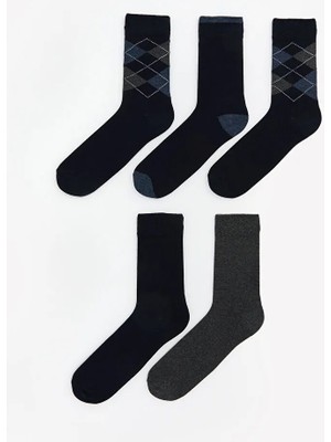 LC Waikiki Karışık Baklava Desenli Erkek Soket Çorap 5'li