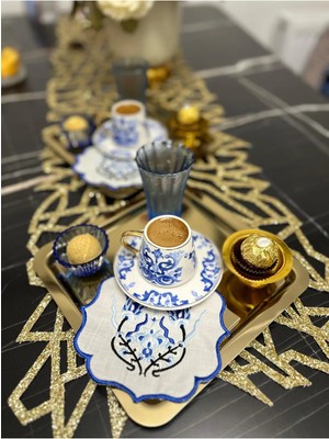 Çt Çeyizci Tekstil Sunumluk Peçete, Kokteyl Peçetesi, Kahve Yanı Sunumluk, Bardak Altlığı 6 Adet Sunum Peçetesi